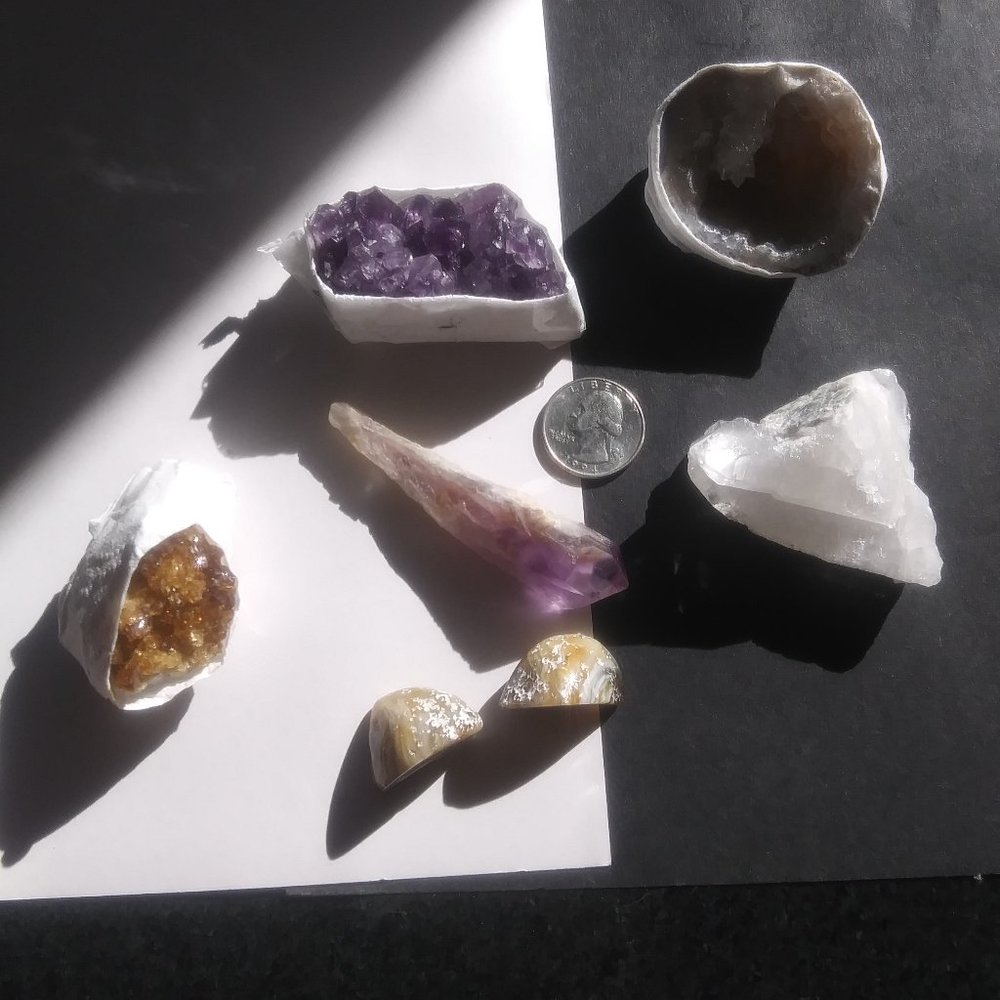 beautiful Crystal Gemstone Geode collection  from mother nature bundle